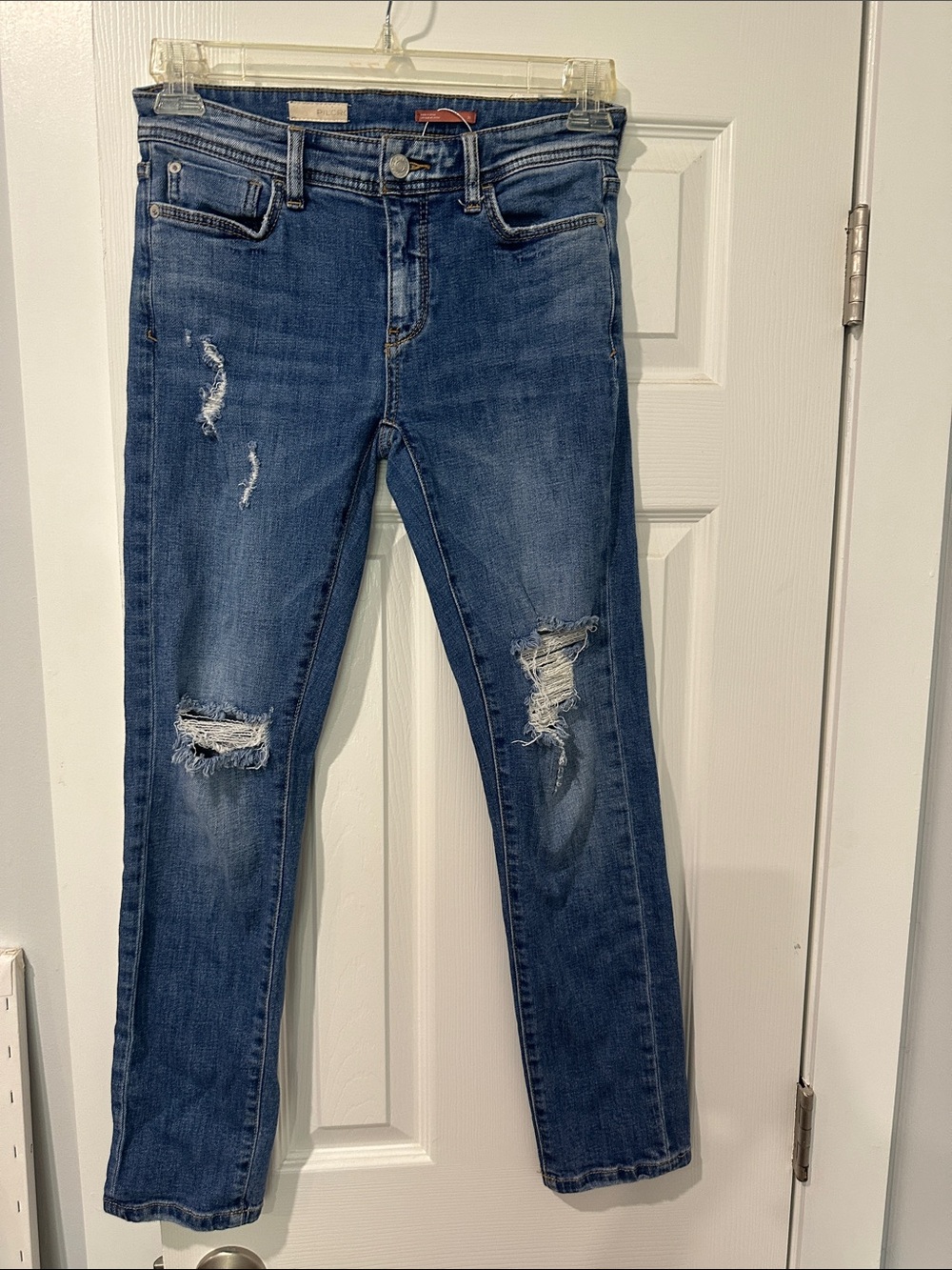 Pilcro Skinny Ripped Mid-Blue Jeans